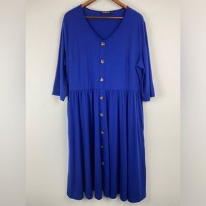 Bedoar plus size 22 Women’s Blue V-neck Dress